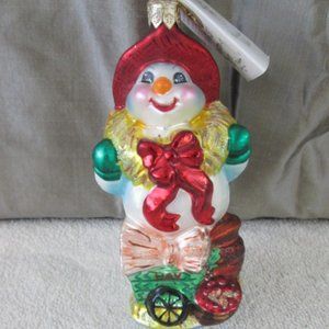 Christopher Radko Christmas Ornament  Farmer Frost Snowman